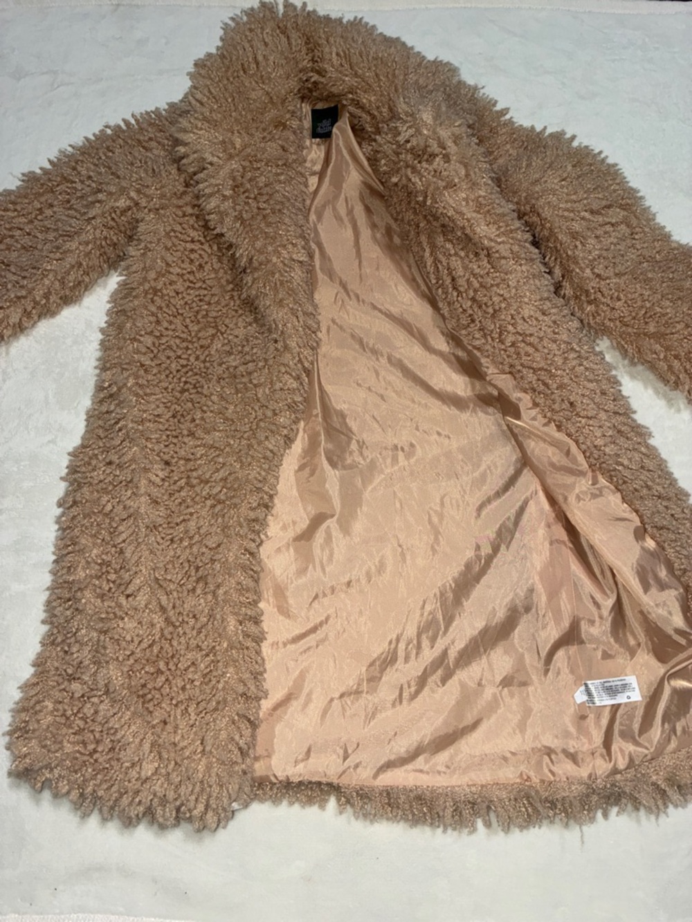 Wild Fable Women’s Plush Teddy Faux Fur Coat in Camel - Picture 6 of 6